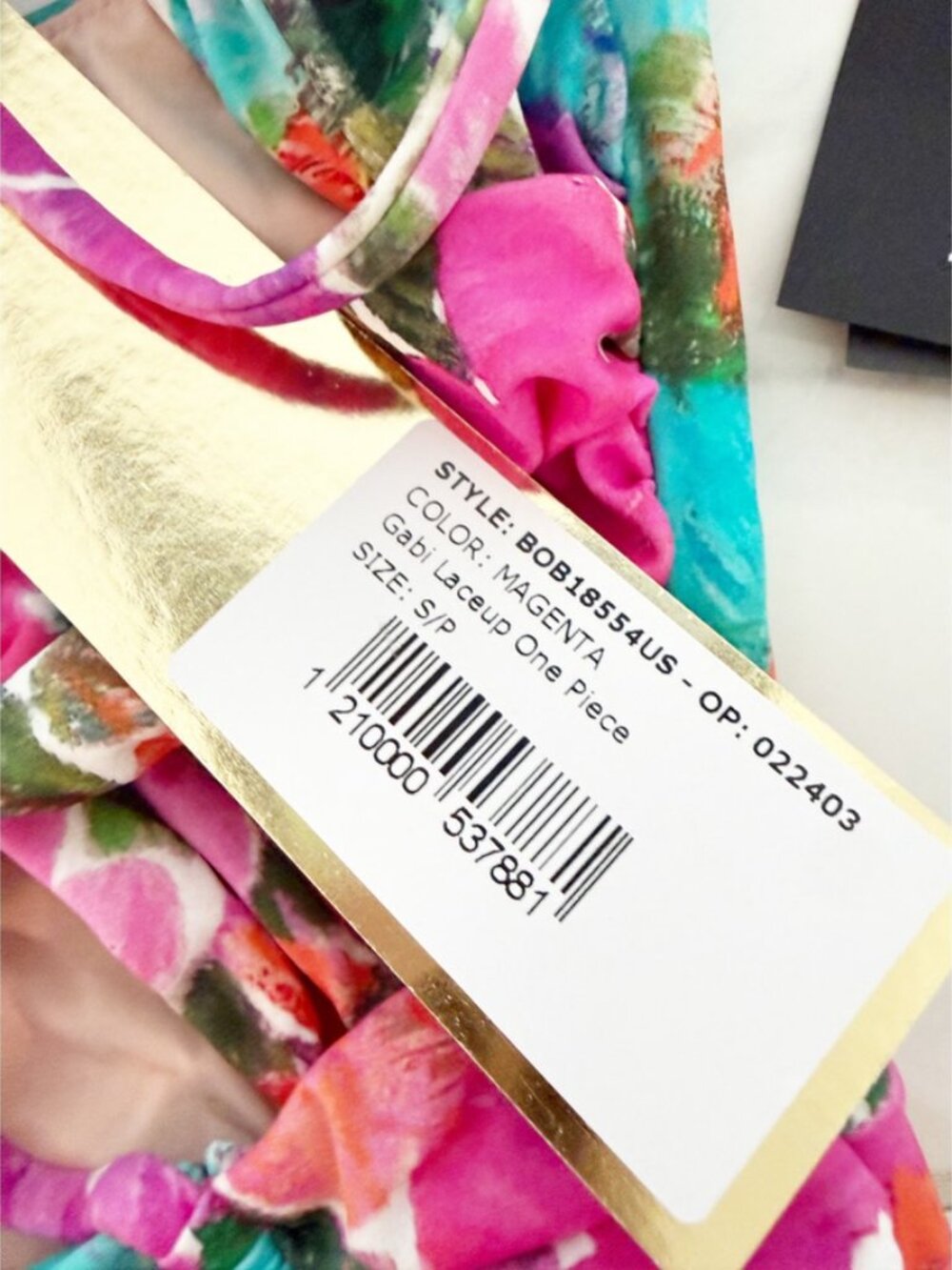 PatBO Gabi Laceup 1-Pc Cutout Floral halter beachcore resort wear swimsuit NEW - Picture 7 of 10
